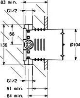 HANSAVAROX, Body for bath and shower faucet, 40010000