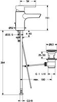 HANSARONDA Style, Washbasin faucet, 43022200