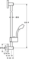 HANSAJET, Shower rail, 44400100