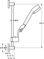 HANSADESIGNO, Combinazione Doccia con doccetta, 44400190