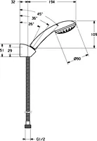 HANSABASICJET, Combinazione Doccia con doccetta, 44680110