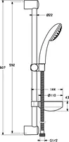 HANSABASICJET, Combinazione Doccia con doccetta, 44780110