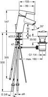 HANSAPINTO, Washbasin faucet, 45341103