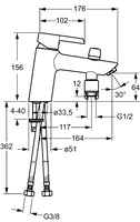 HANSAPINTO, Wannenfüll- und Brausebatterie, 45372203