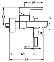 HANSAFORM, Wannenfüll- und Brausebatterie, 49742103