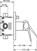 HANSATWIST, Cover part for bath and shower faucet, 49843083