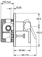 HANSAFORM, Piastra per miscelatore vasca-doccia, 49947003