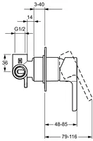 HANSAFORM, Cover part for shower faucet, 49967003