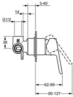 HANSAPRIMO, Piastra per miscelatore doccia, 49997003