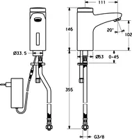 HANSAMIX, Robinetterie de lavabo, 230 V, 50742200