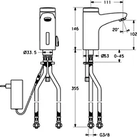 HANSAMIX, Waschtischbatterie, 230 V, 50772200