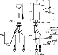 HANSAMIX, Washbasin faucet, 230 V, 50792200