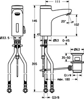 HANSAMIX, Washbasin faucet, 6 V, 50792210