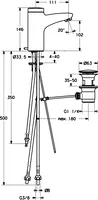 HANSAMIX, Washbasin faucet, 6 V, 50811100