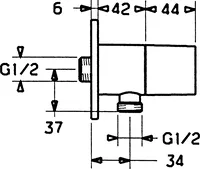 HANSADESIGNO, Wall coupling for shower hose, 5122010274