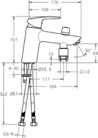 HANSAPOLO, Wannenfüll- und Brausebatterie, 52392273