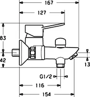 HANSAVANTIS, Wannenfüll- und Brausebatterie, 52442105