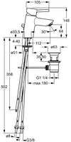 HANSAVANTIS Style, Umývadlová batéria, low pressure, 52461107