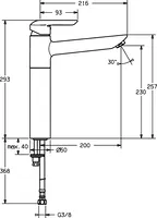 HANSAVANTIS, Miscelatore lavabo modello alto, 52472203