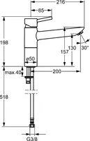 HANSAVANTIS Style, Dřezová baterie, 52482207