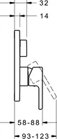 HANSAFORM, Piastra per miscelatore vasca-doccia, 89929003