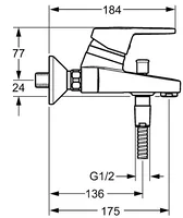 HANSAPRADO, Bath and shower faucet with shower set, 0144217300003