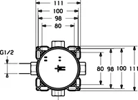 HANSAVAROX, Body for bath and shower faucet, 40010000