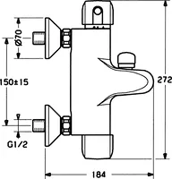 HANSAPRISMA, Wannenfüll- und Brausebatterie, 08472101