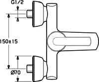 HANSARONDA Style, Wannenfüll- und Brausebatterie, 43742100