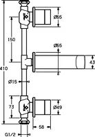 HANSASTELA, Fertigset für Waschtisch-Batterie, 57212103