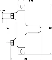 HANSAPRISMA, Wannenfüll- und Brausebatterie, 58102001