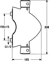 HANSATWISTER, Wannenfüll- und Brausebatterie, 5812210192