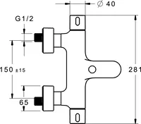 HANSAPRISMA, Wannenfüll- und Brausebatterie, 580721010067