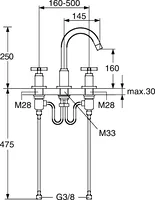 HANSAQUADRIS, Miscelatore lavabo, 50032201