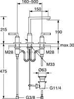 HANSAQUADRIS, Washbasin faucet, 50042202