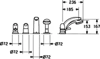 HANSA, Fertigmontageset für Wanne/Brause, 53172035