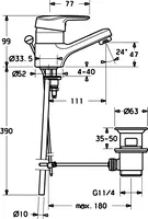 HANSAPRADO, Waschtischbatterie, 01402101