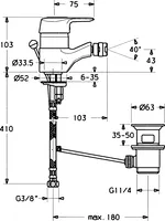 HANSAPRADO, Miscelatore bidet, 01433201