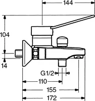 HANSACLINICA, Wannenfüll- und Brausebatterie, 01442106