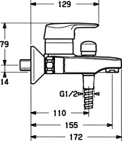 HANSAPRADO, Wannenfüll- und Brausebatterie, 01442111