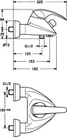 HANSADELTA, Wannenfüll- und Brausebatterie, 02742101