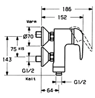 HANSAVIVA, Shower faucet, 07760101