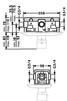 HANSAMAT, Corpo per miscelatore incasso vasca-doccia, 08050100