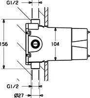 HANSAMAT, Body for bath and shower faucet, 08080190