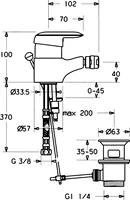 HANSATWIST, Bidet faucet, 09063201