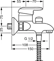 HANSATWIST, Bath and shower faucet, 09742111