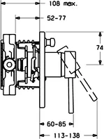 HANSADESIGNO, Piastra per miscelatore vasca-doccia, 41113041