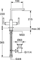 HANSAQUADRIS, Waschtischbatterie, 50022202