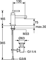 HANSAQUADRIS, Miscelatore lavabo, 50052202