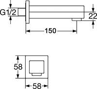 HANSAQUADRIS, Bath and shower faucet, 50382100